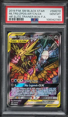 Moltres & Zapdos & Articuno GX #SM210 PSA 10
