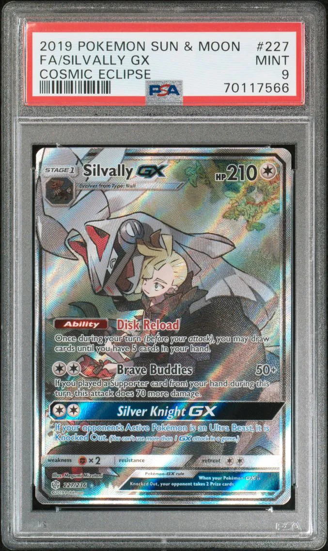 2019 #227 Full Art/Silvally GX PSA 9 Sun & Moon Cosmic Eclipse