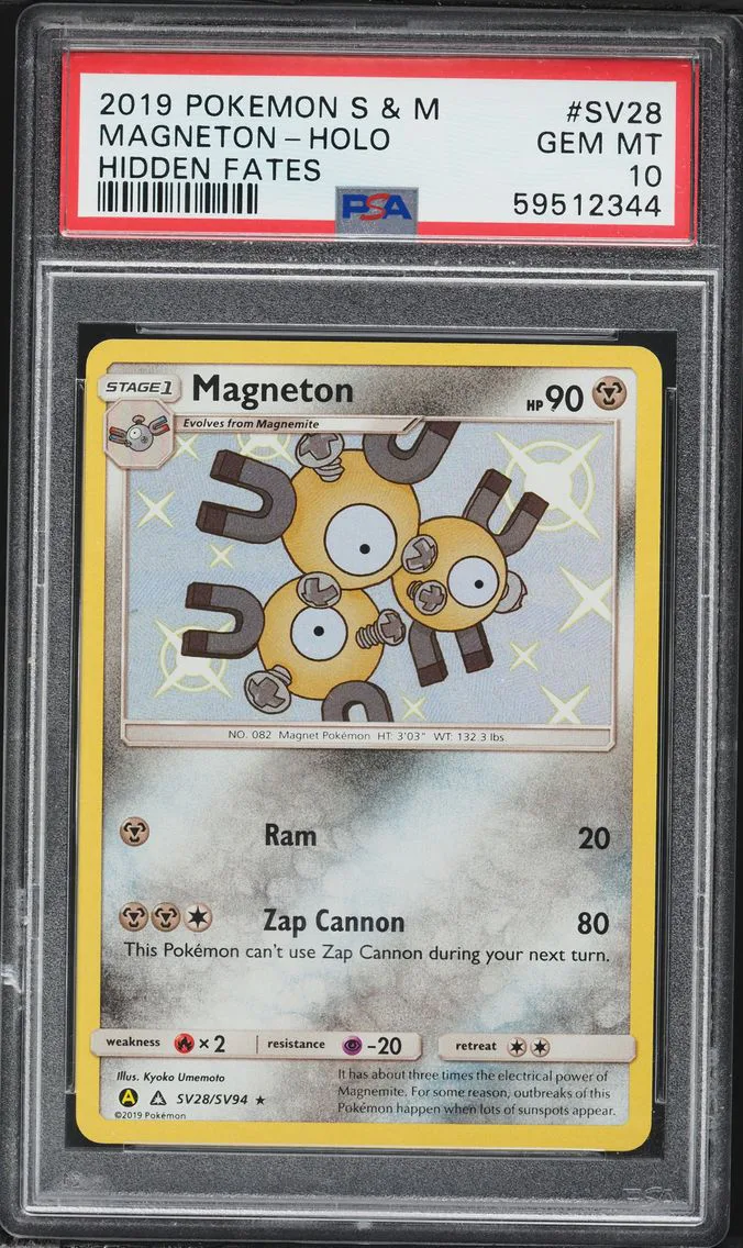 2019 #SV28 Magneton-Holo PSA 10 Sun & Moon Hidden Fates Pokemon