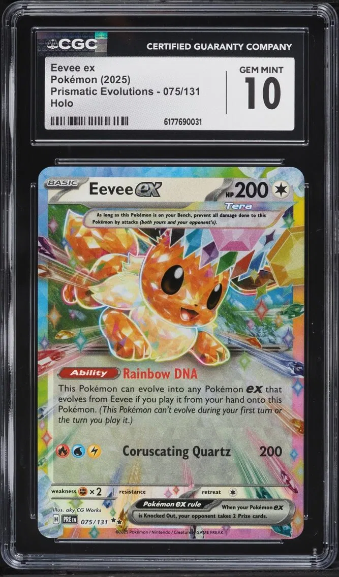 2025 #75 Eevee ex CGC 10 Pokemon Scarlet & Violet Prismatic Evolutions Holo