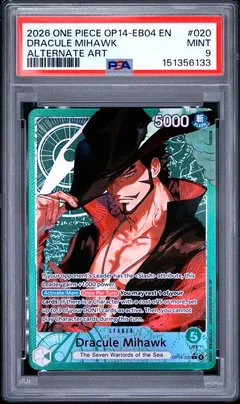 Dracule Mihawk #OP14-020 PSA 9