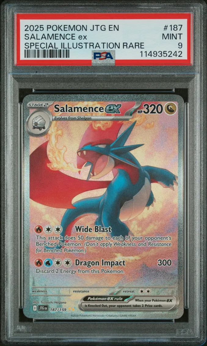2025 #187 Salamence EX PSA 9 Jtg EN-Journey Together