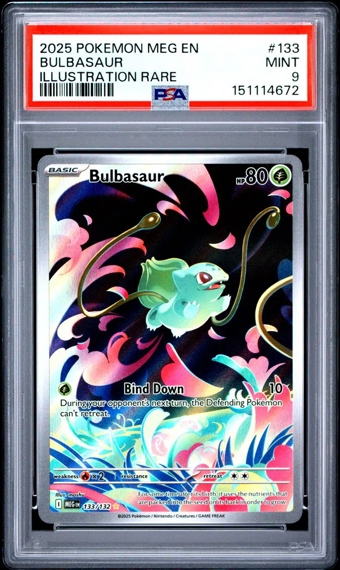 2025 #133 Bulbasaur PSA 9 Meg EN-Mega Evolution