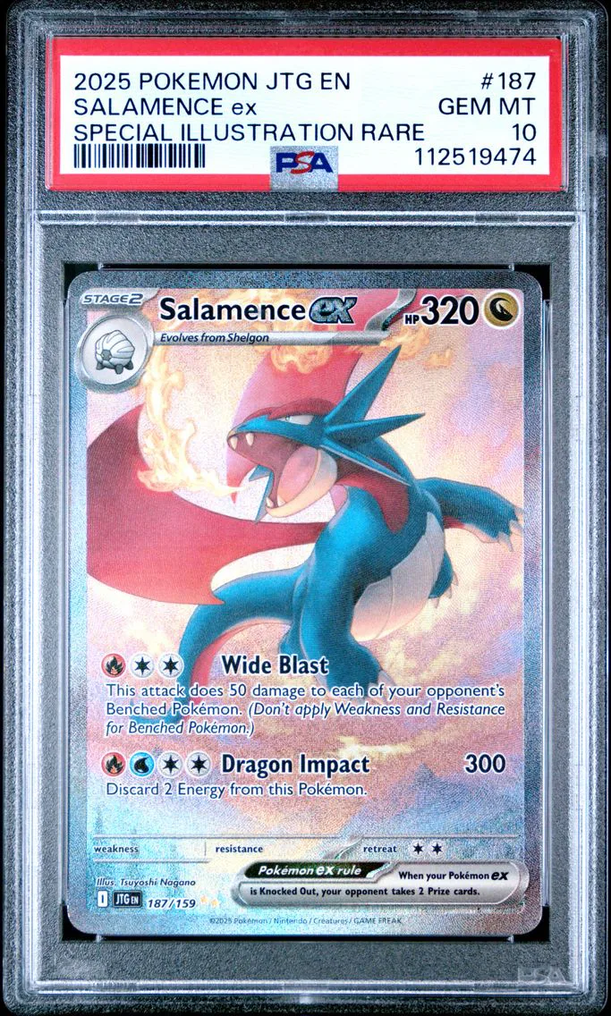 2025 #187 Salamence EX PSA 10 Jtg EN-Journey Together