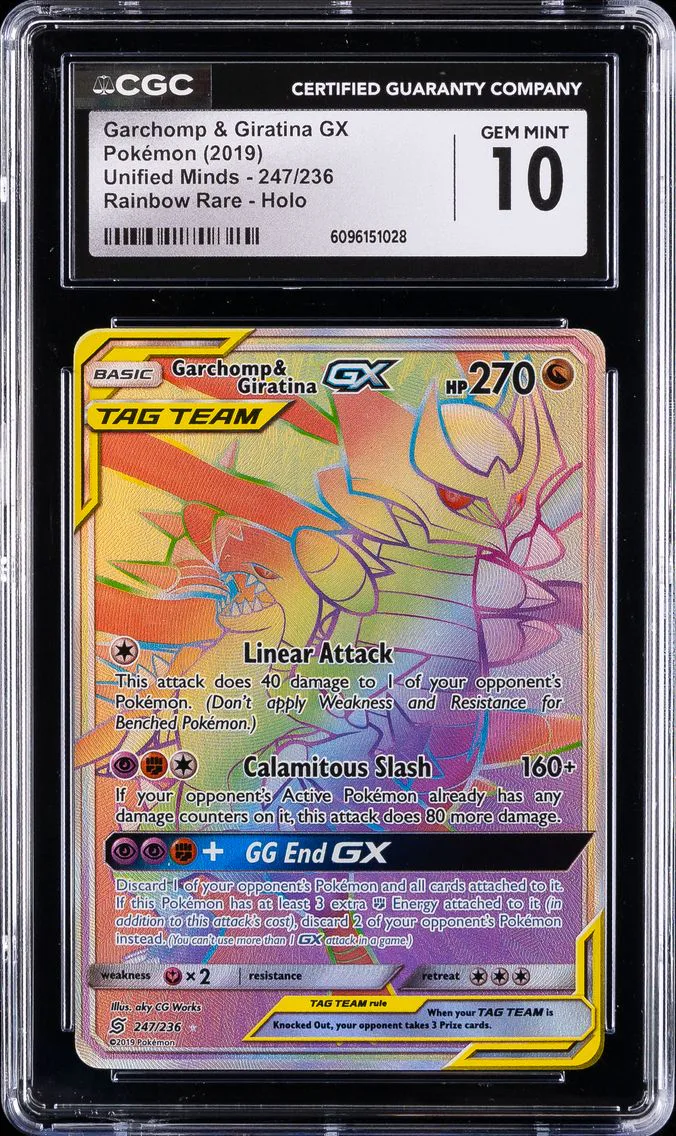 2019 #247 Full Art/Garchomp & Giratina GX CGC 10 Sun & Moon Unified Minds Pokemon