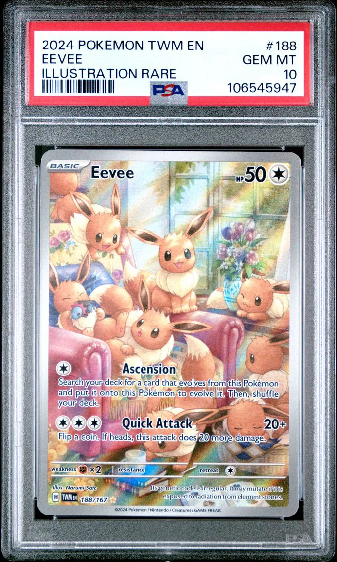 2024 #188 EEVEE PSA 10 POKEMON TWM EN-TWILIGHT MASQUERADE | ILLUSTRATION RARE