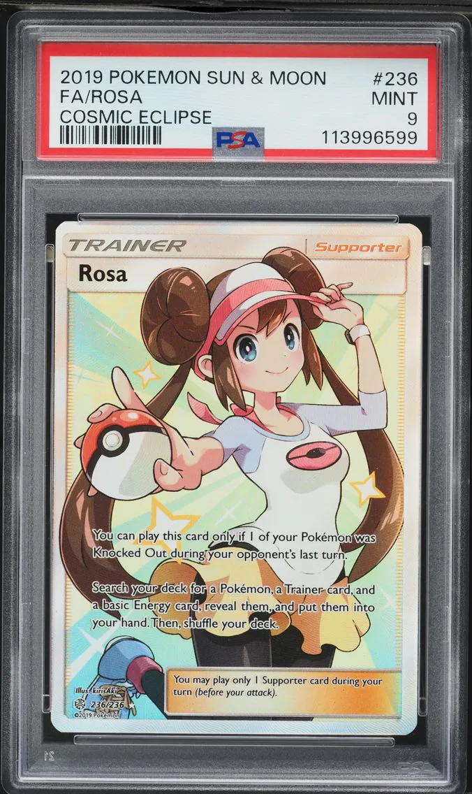 2019 #236 Full Art/Rosa PSA 9 Sun & Moon Cosmic Eclipse Pokemon