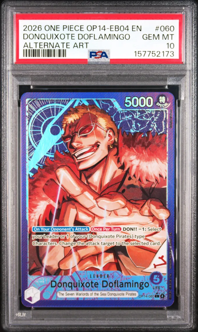 2026 #060 Donquixote Doflamingo PSA 10 One Piece OP14-EB04-the Azure Sea's Seven