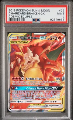 Charizard & Braixen GX #22 PSA 9