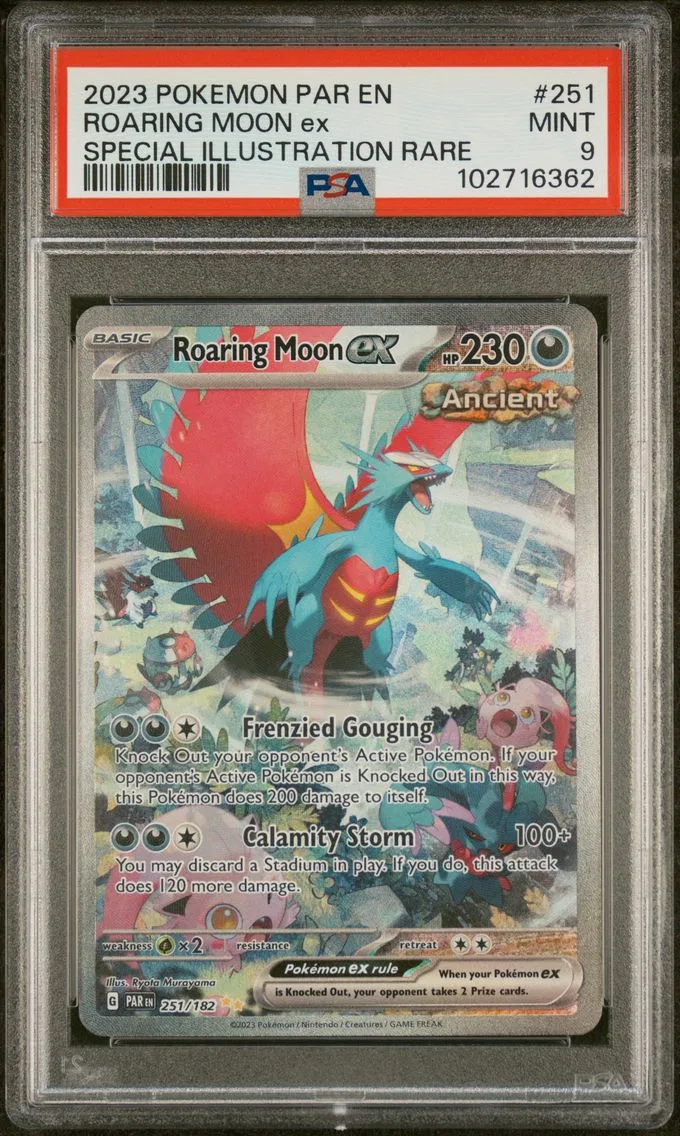 2023 #251 Roaring Moon EX PSA 9 Par EN-Paradox Rift Pokemon