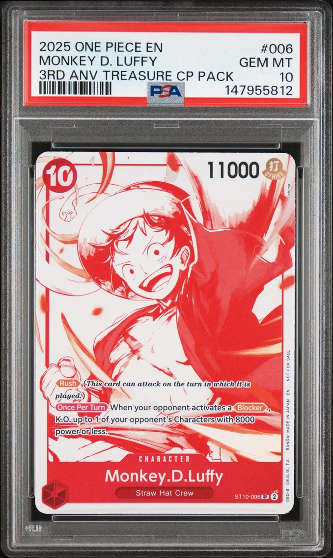 2025 #006 Monkey D. Luffy PSA 10 One Piece 3rd Anniversary! One Piece Card Treasure Campaign Pack