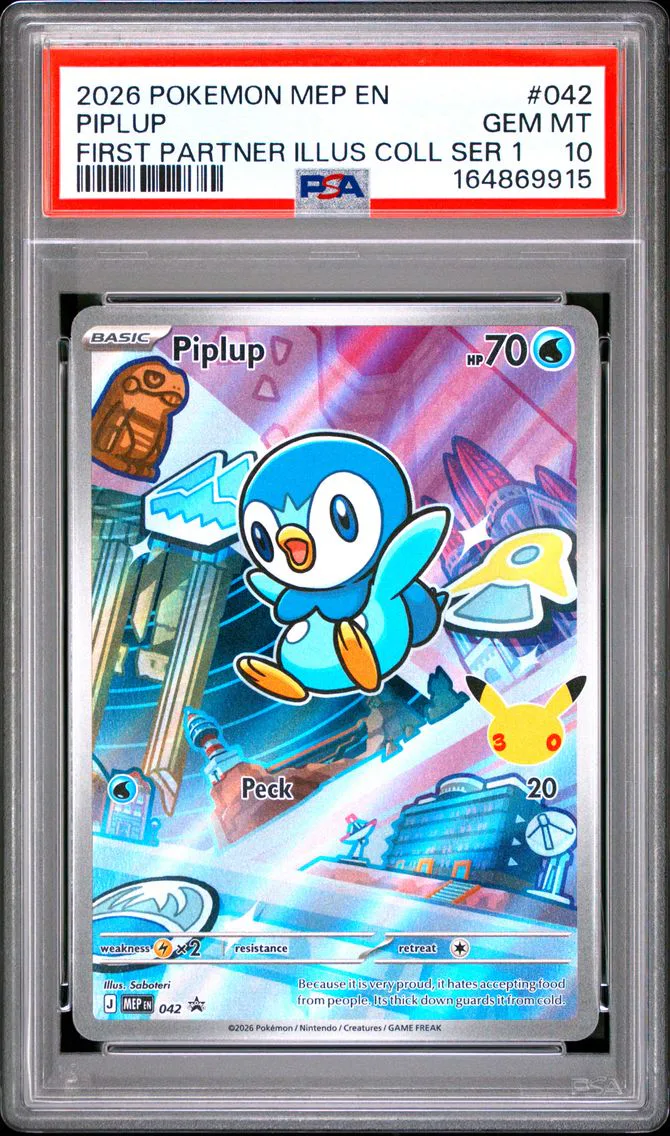 2026 #042 Piplup PSA 10 Mep EN-Me Black Star Promo