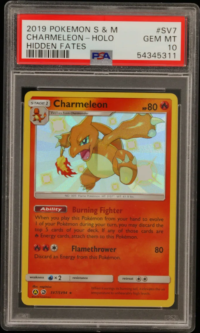 2019 #SV7 Charmeleon-Holo PSA 10 Sun & Moon Hidden Fates